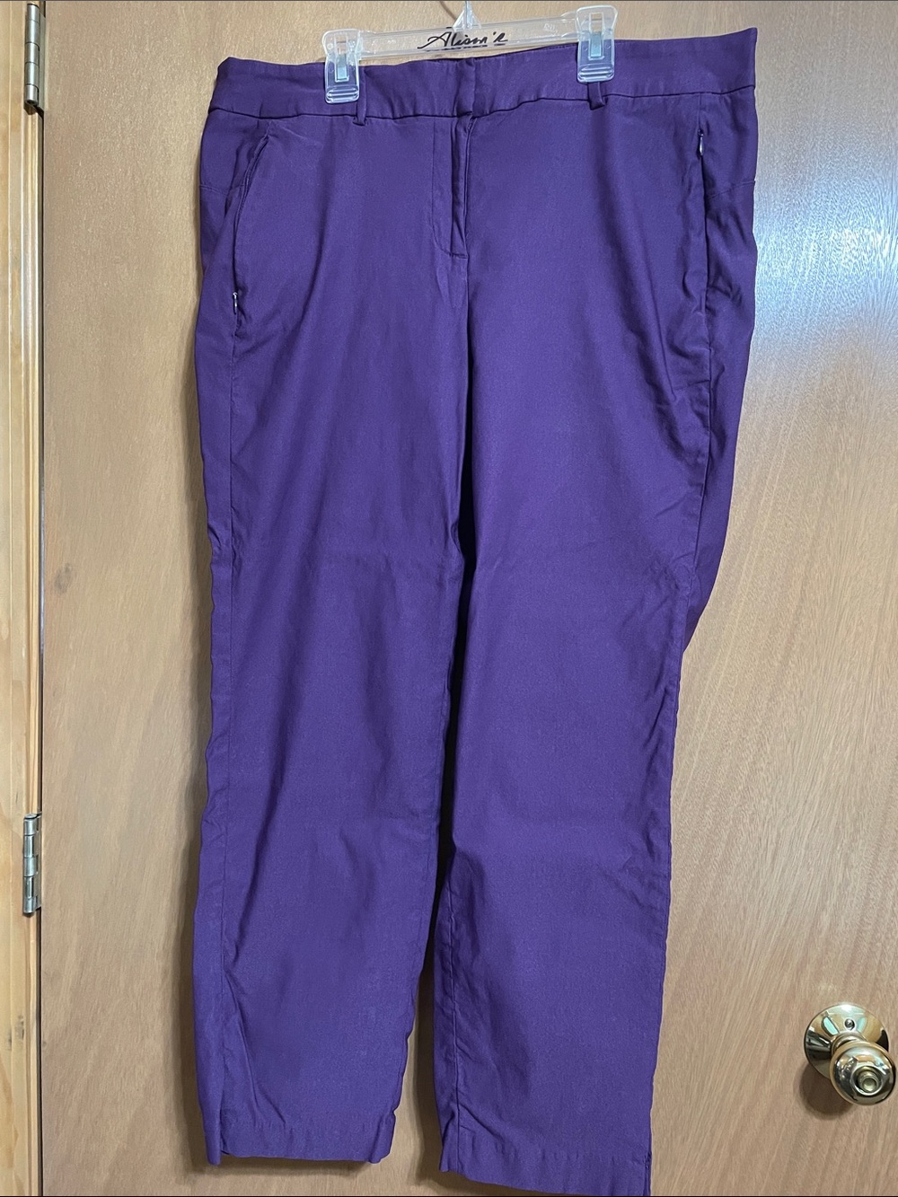 Lane Bryant Purple Straight-Leg Trousers